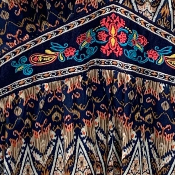 Flying Tomato Boho Bell Sleeve Mini Dress Sz S | Fall Casual Peasant Style - Picture 8 of 9